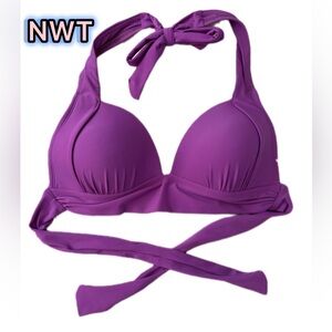 Purple Halter Swim Top